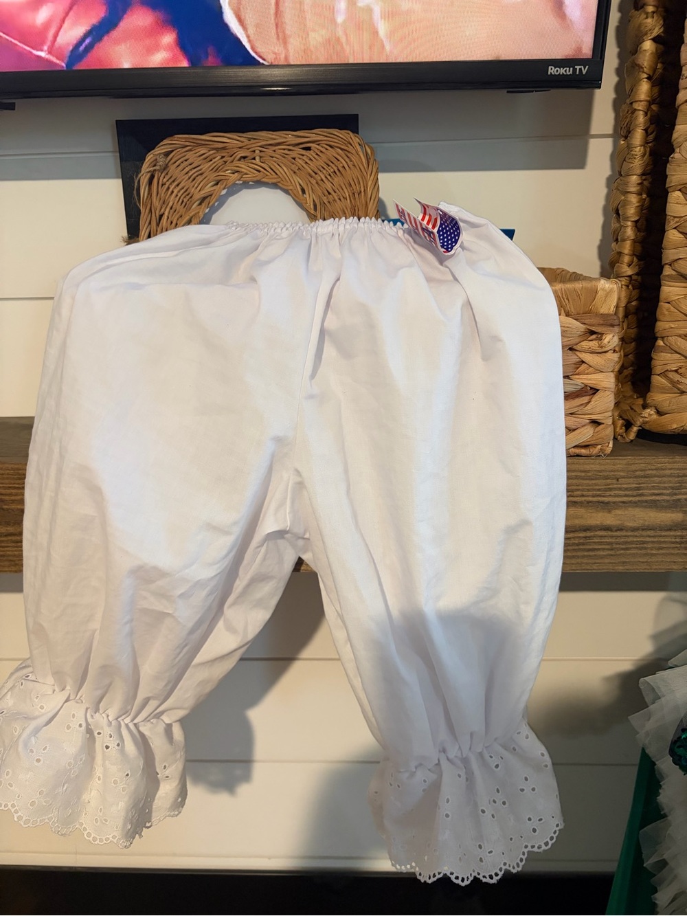 Amazon White Eyelet Ruffle Bloomers for Kids